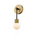 Z-Lite Neutra 1 Light Wall Sconce, Matte Black + Foundry Brass & Opal 621-1S-MB-FB